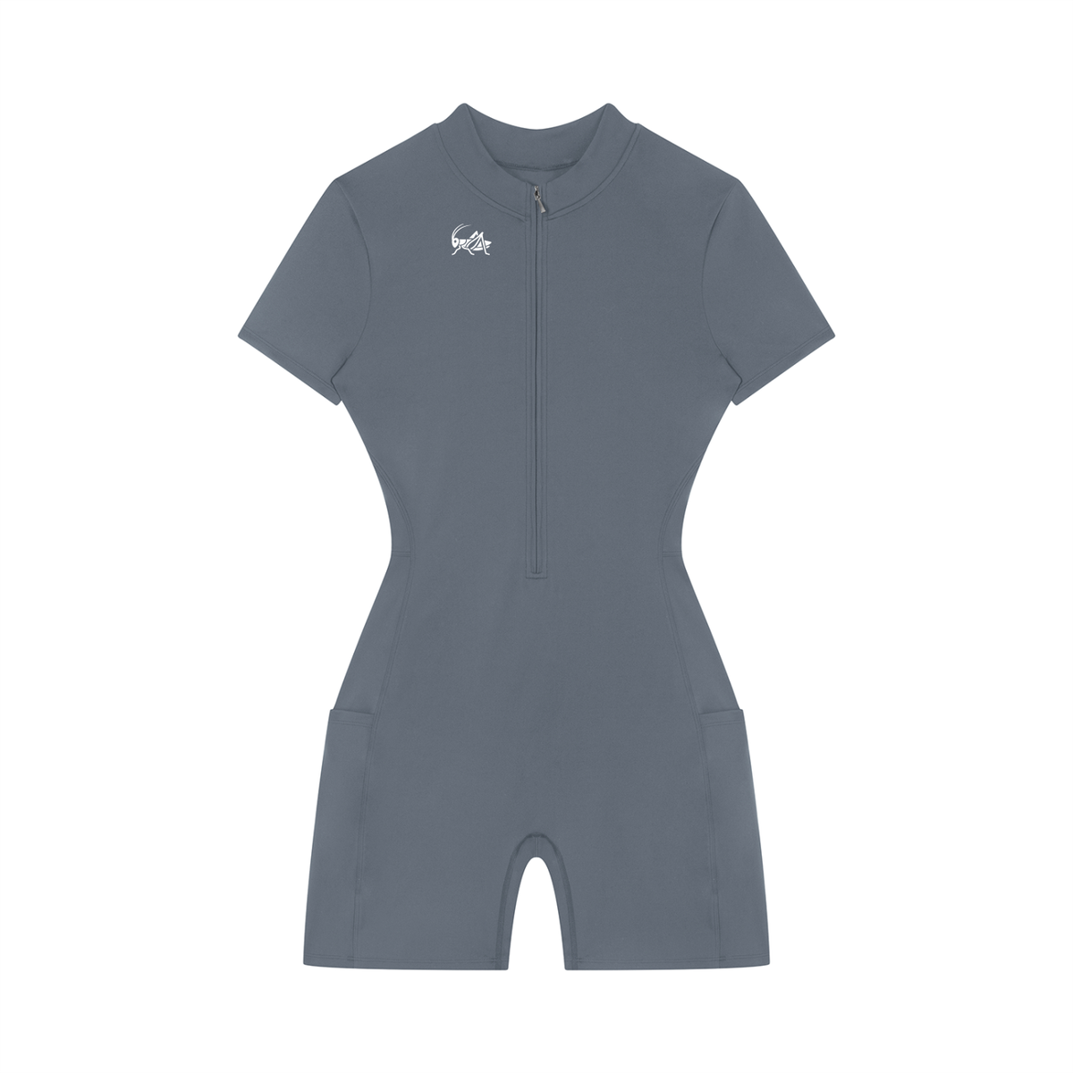Adrienn Women's Quarter-Zip Short Sleeve Romper