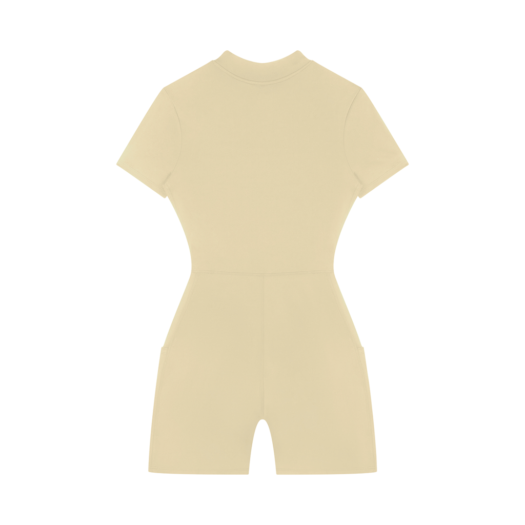 Adrienn Women's Quarter-Zip Short Sleeve Romper
