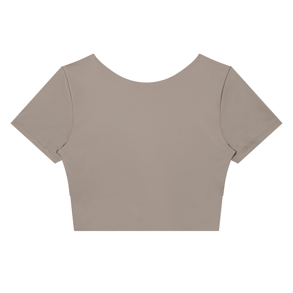 Adrienn Women's Panelled Crop Yoga T-Shirt