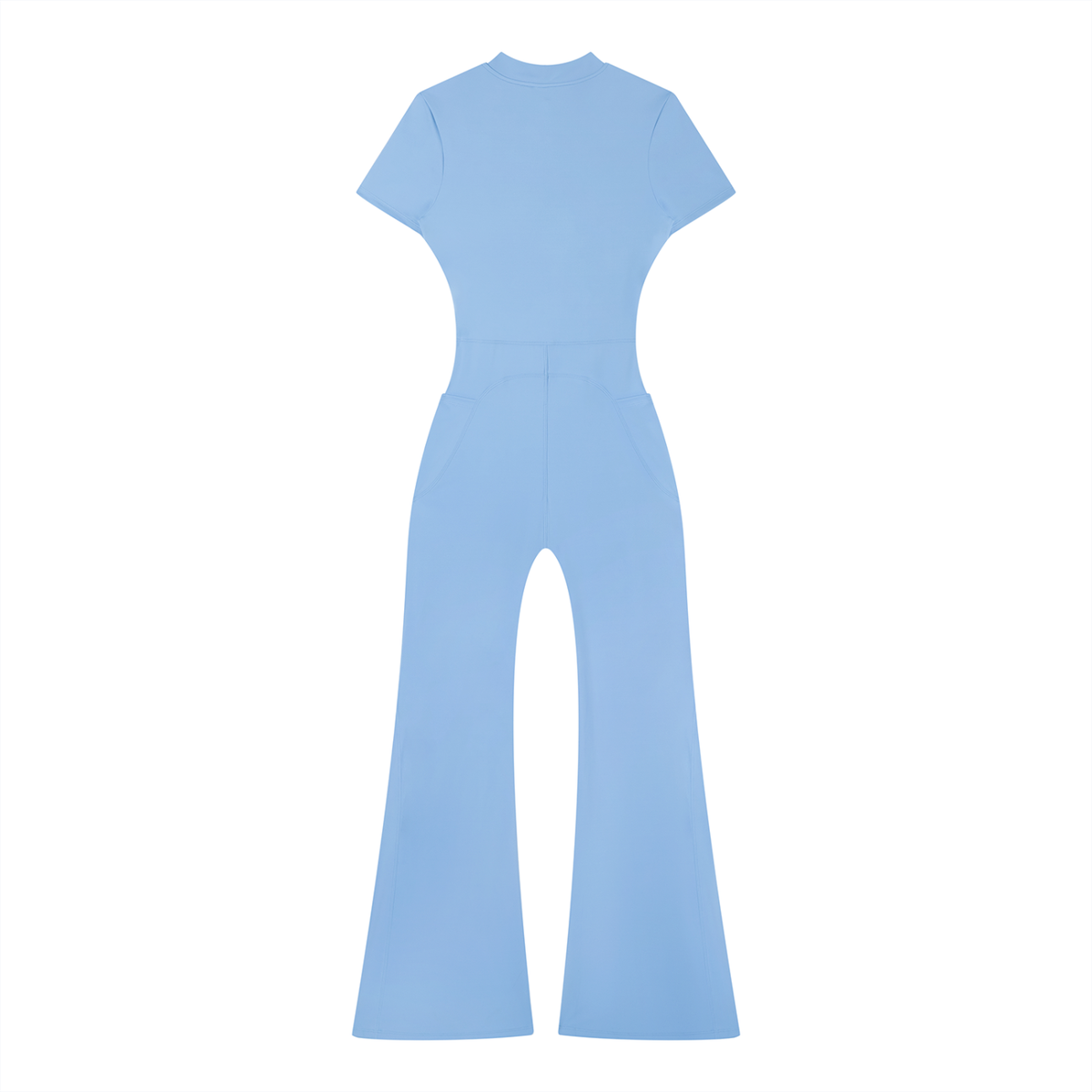 Adrienn Women’s Tight Flared Leg Quarter-Zip Jumpsuit