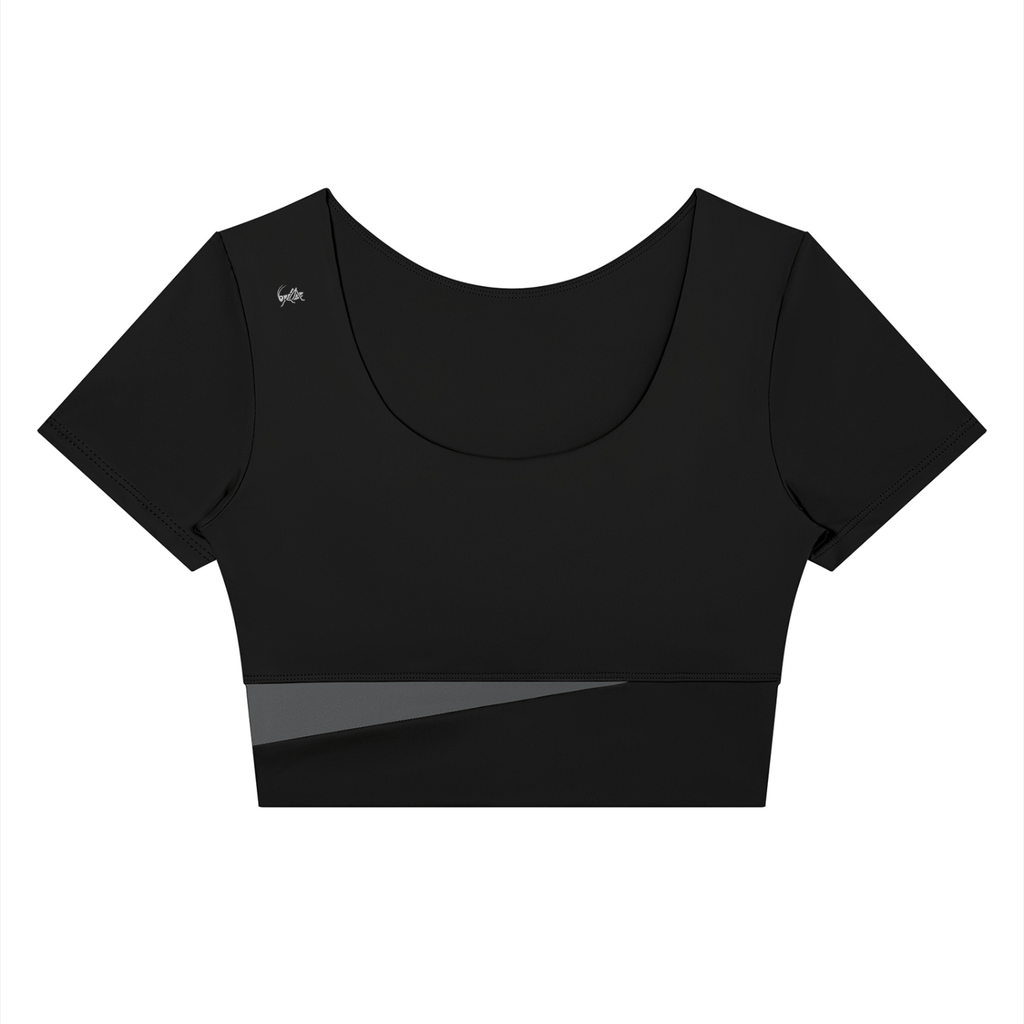 Adrienn Women's Panelled Crop Yoga T-Shirt