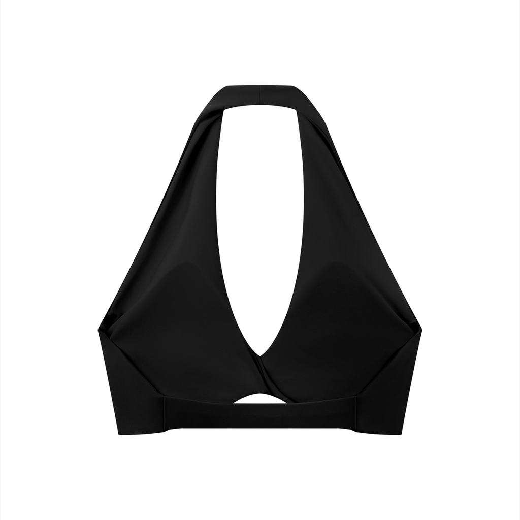 Adrienn Women's Pleated Halter Sports Bra