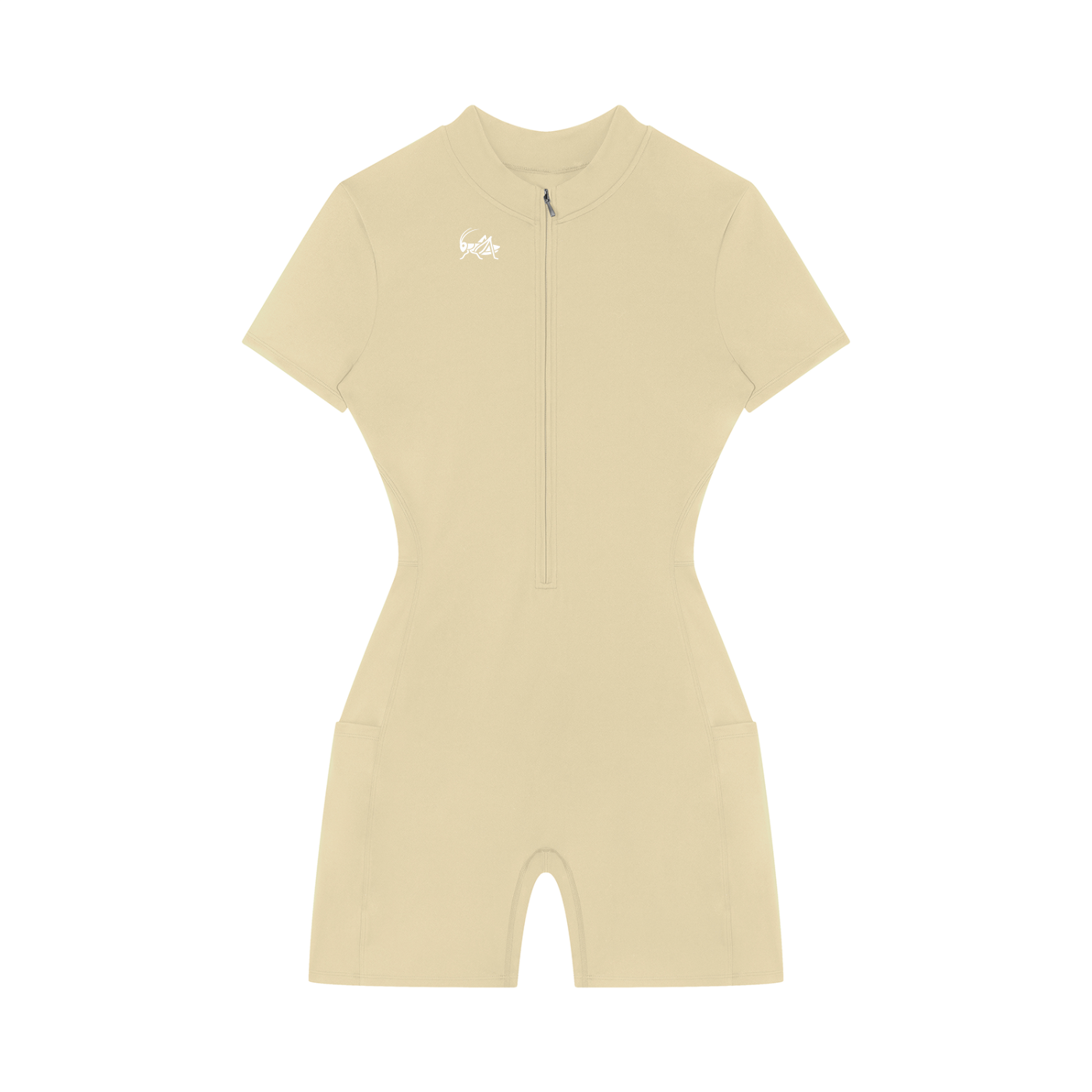 Adrienn Women's Quarter-Zip Short Sleeve Romper
