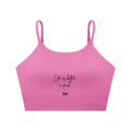 Adrienn "Life is better in pink" Spaghetti Strap Yoga Sports Bra