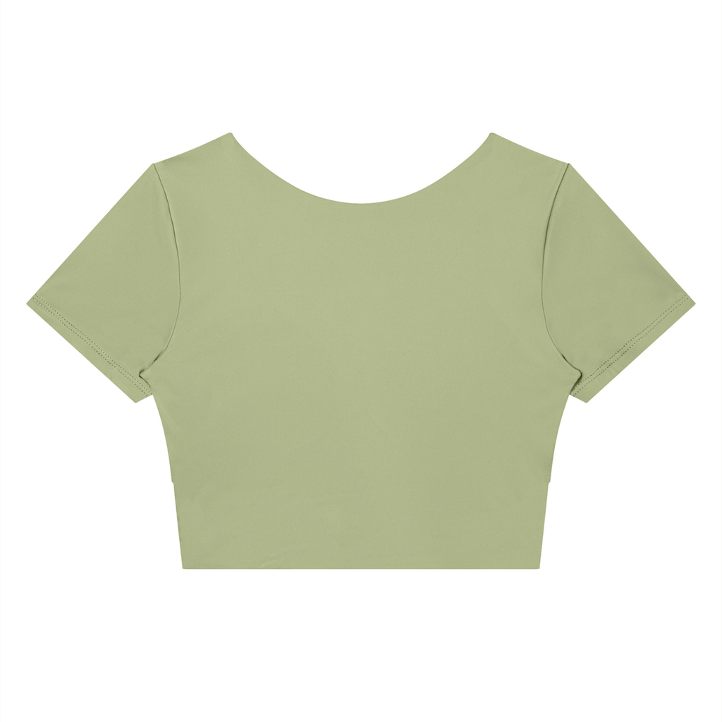 Adrienn Women's Panelled Crop Yoga T-Shirt