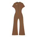 Adrienn Women’s Tight Flared Leg Quarter-Zip Jumpsuit