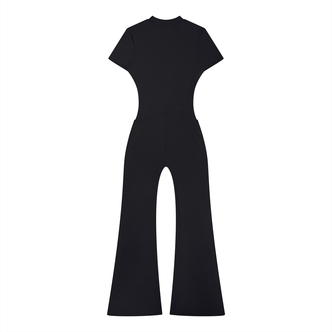 Adrienn Women’s Tight Flared Leg Quarter-Zip Jumpsuit