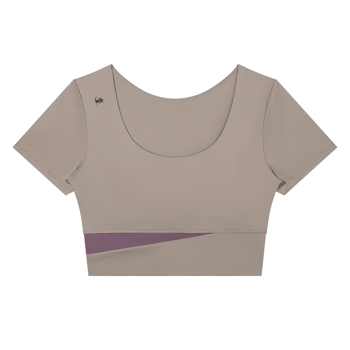 Adrienn Women's Panelled Crop Yoga T-Shirt
