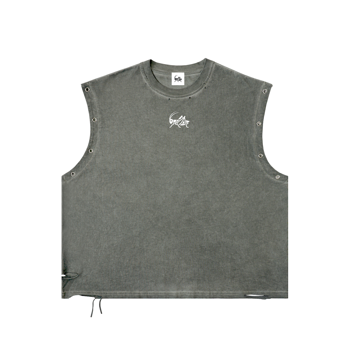 Adrienn Distressed Grommet Eyelet Tank Top