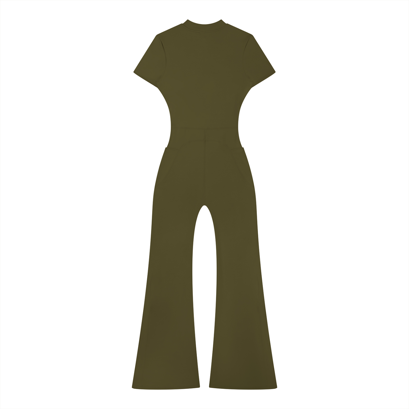 Adrienn Women’s Tight Flared Leg Quarter-Zip Jumpsuit
