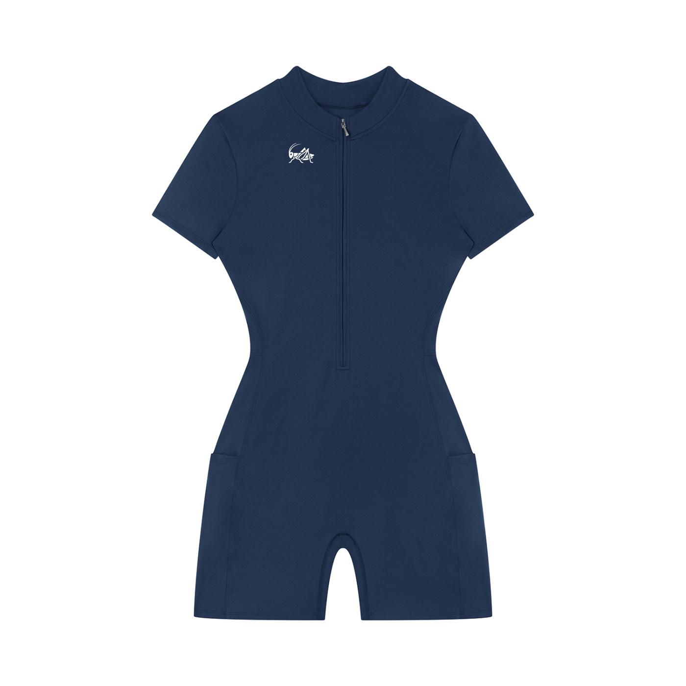 Adrienn Women's Quarter-Zip Short Sleeve Romper