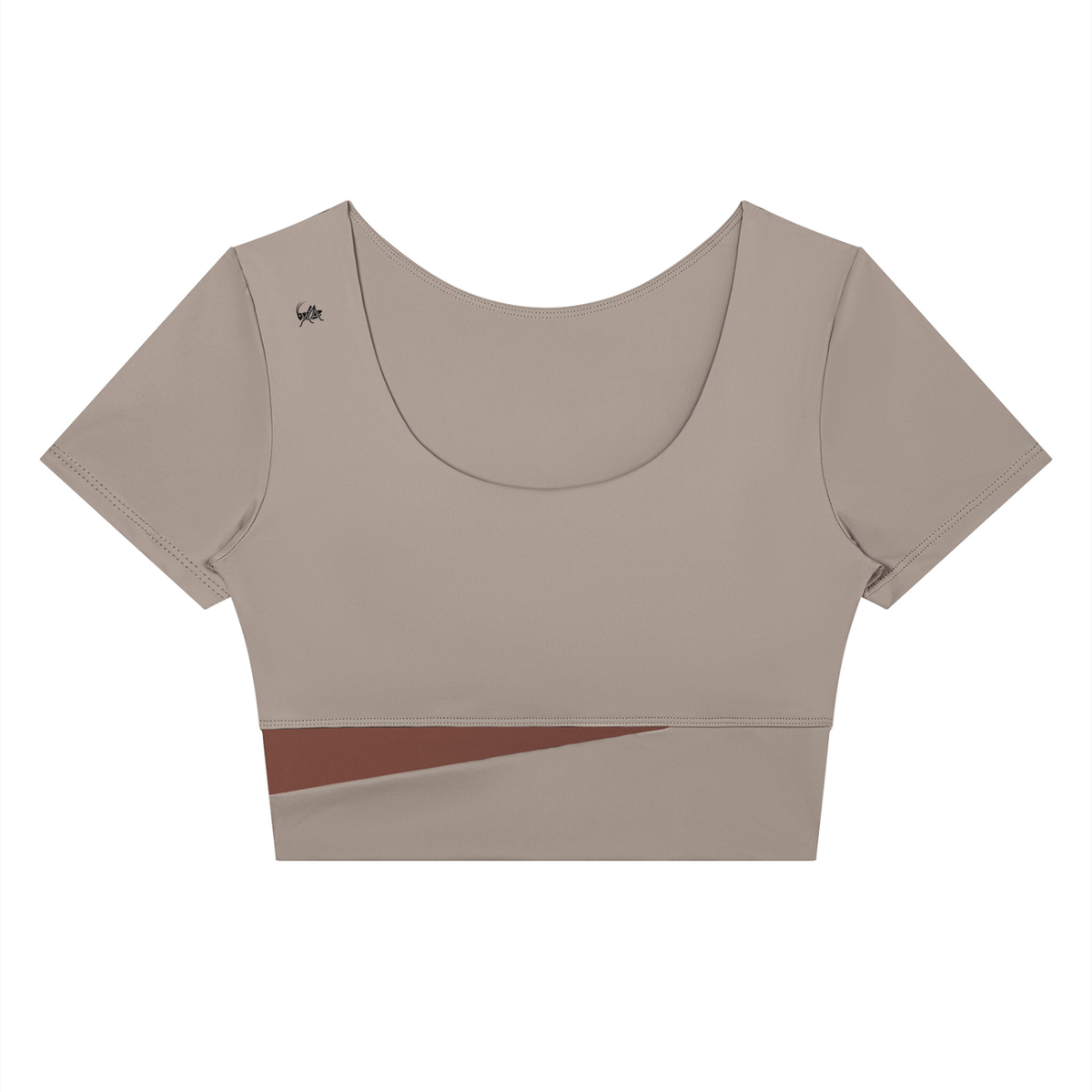 Adrienn Women's Panelled Crop Yoga T-Shirt