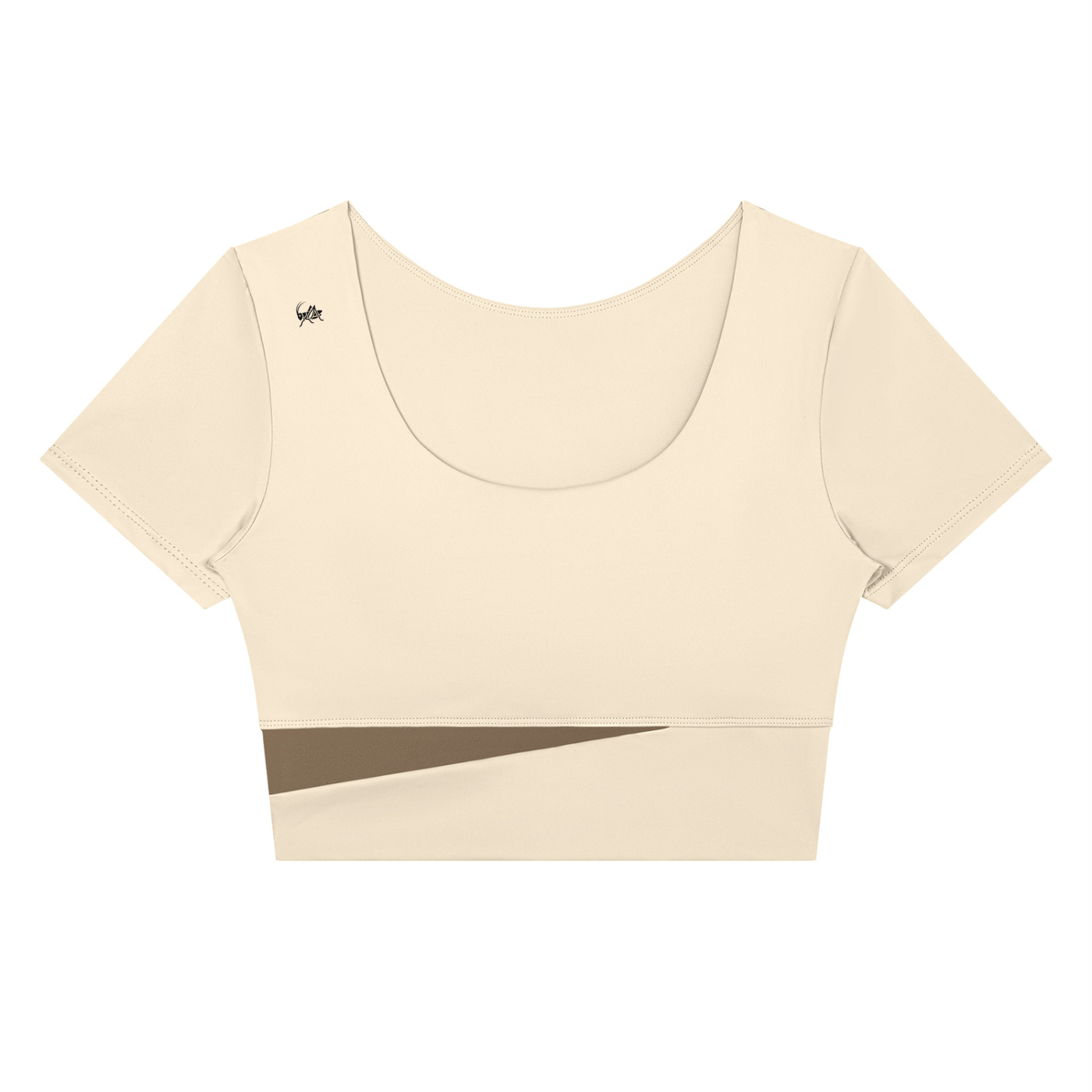 Adrienn Women's Panelled Crop Yoga T-Shirt