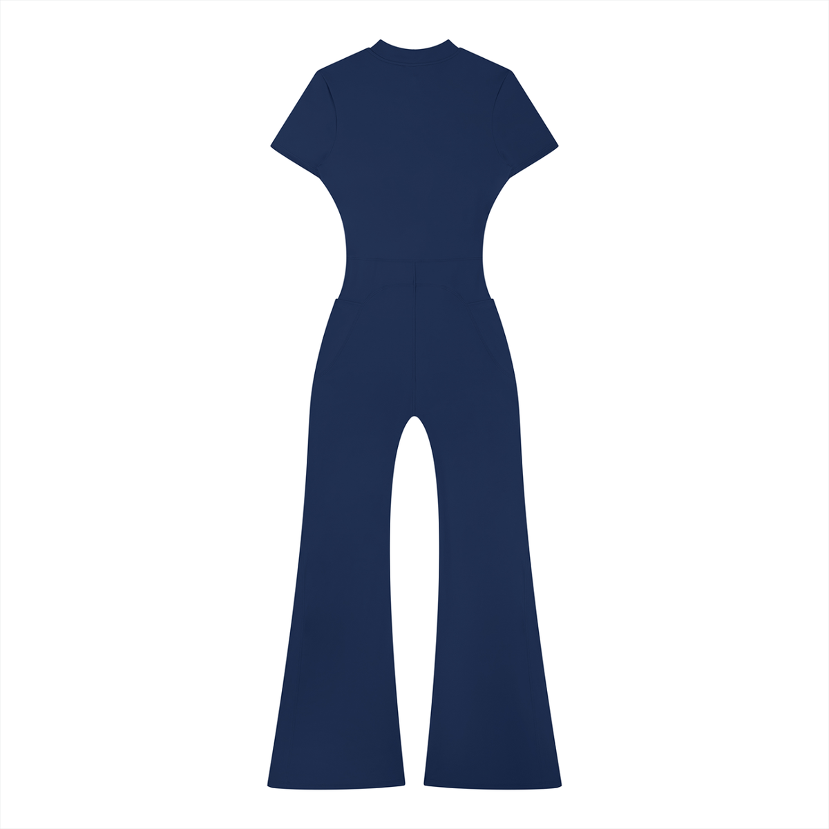 Adrienn Women’s Tight Flared Leg Quarter-Zip Jumpsuit