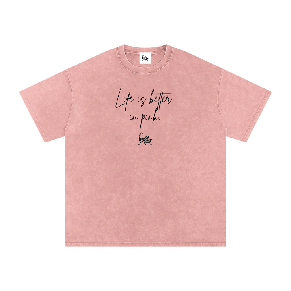 Adrienn Oversized "Life is better in pink" T-Shirt
