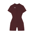 Adrienn Women's Quarter-Zip Short Sleeve Romper