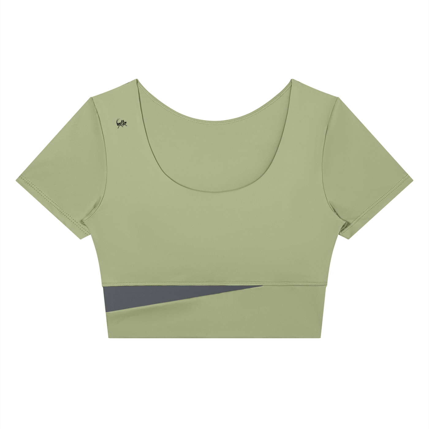 Adrienn Women's Panelled Crop Yoga T-Shirt
